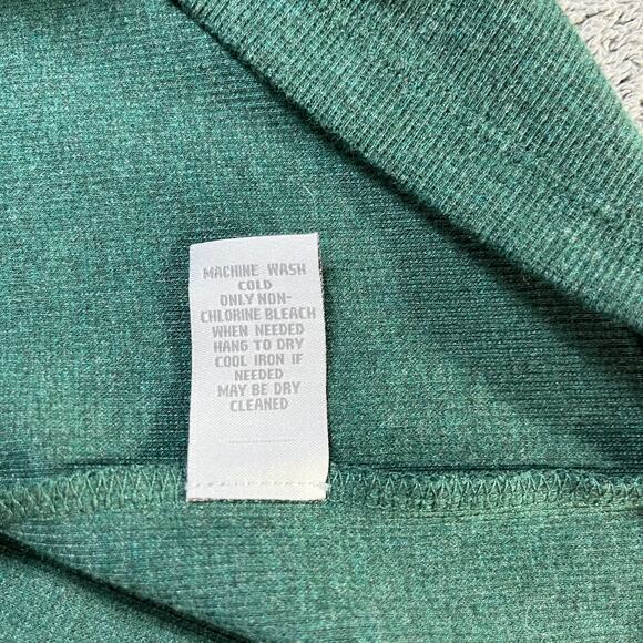 Soft Surroundings Shirt Womens Medium Green‎ Waffle Knit Zip Long Sleeve Artsy - Picture 6 of 9